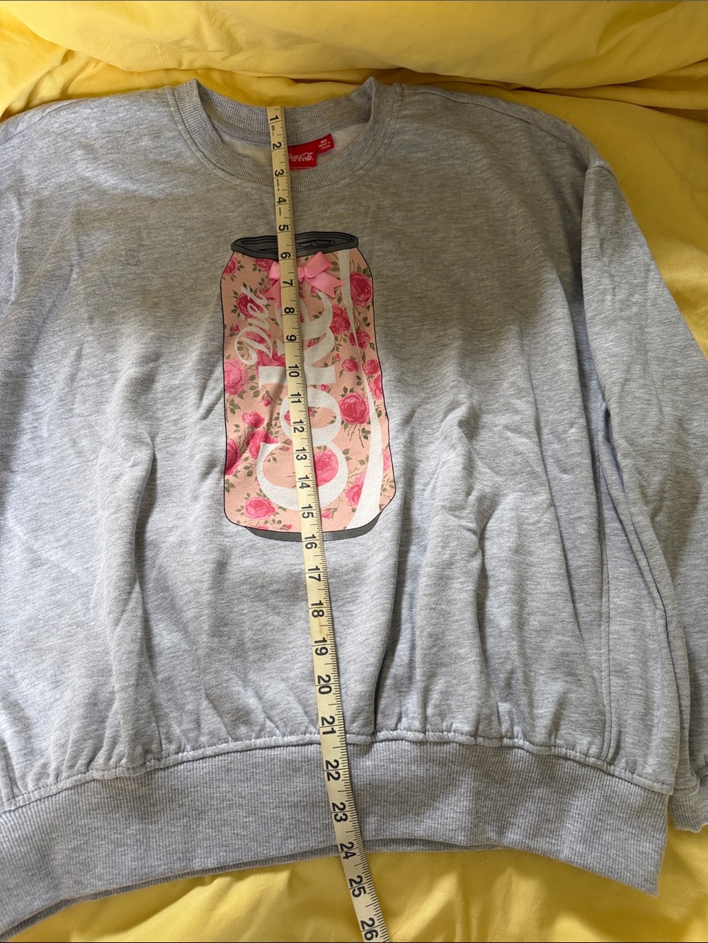 Coca-Cola Gray Sweatshirt with Pink Floral Can - Picture 7 of 10
